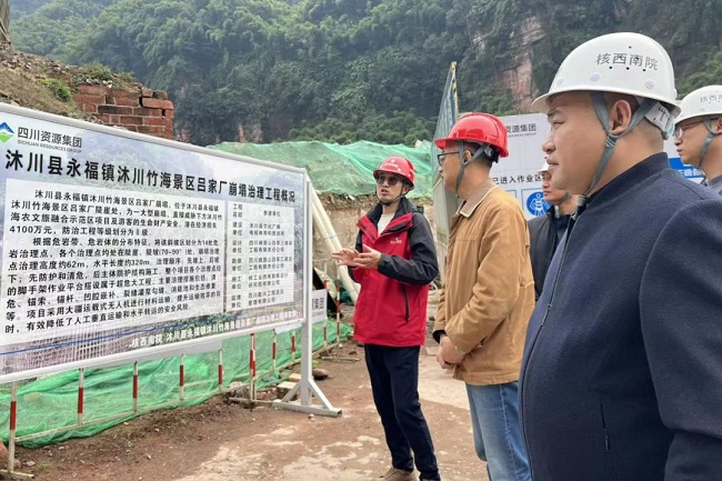 集团安全环保部与公司领导调研沐川区域项目